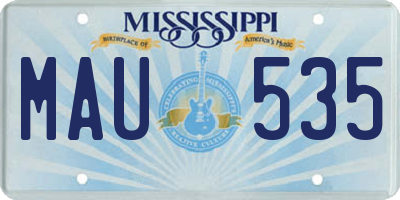 MS license plate MAU535
