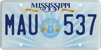 MS license plate MAU537