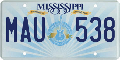 MS license plate MAU538