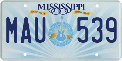 MS license plate MAU539