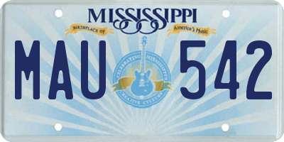 MS license plate MAU542