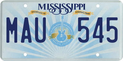 MS license plate MAU545