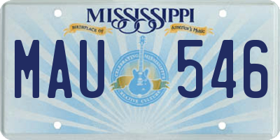 MS license plate MAU546