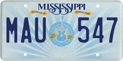 MS license plate MAU547