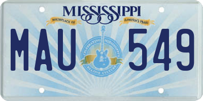 MS license plate MAU549