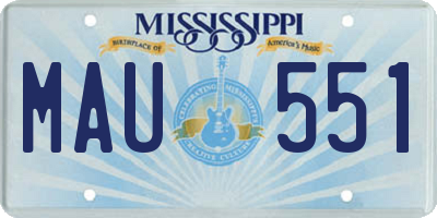 MS license plate MAU551