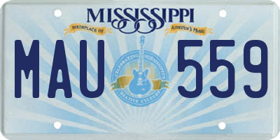 MS license plate MAU559