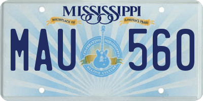 MS license plate MAU560