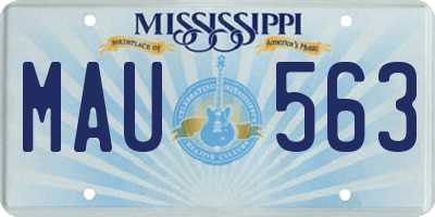 MS license plate MAU563