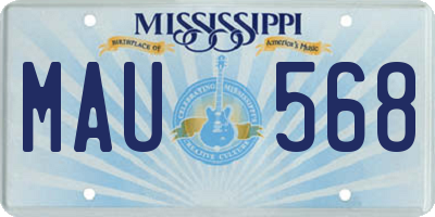 MS license plate MAU568