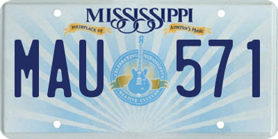 MS license plate MAU571