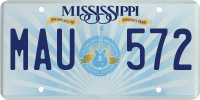 MS license plate MAU572