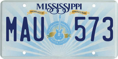 MS license plate MAU573