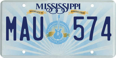 MS license plate MAU574