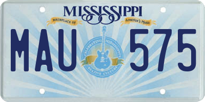 MS license plate MAU575