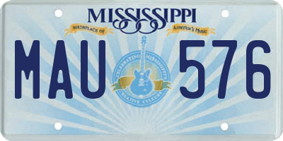 MS license plate MAU576