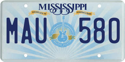MS license plate MAU580