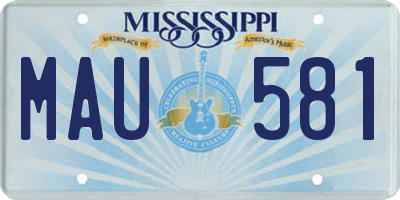 MS license plate MAU581