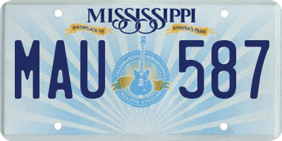 MS license plate MAU587