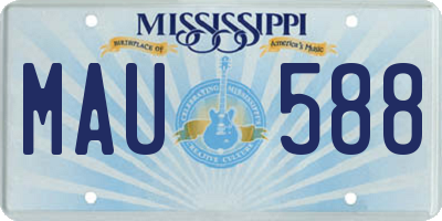 MS license plate MAU588