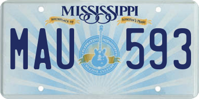 MS license plate MAU593