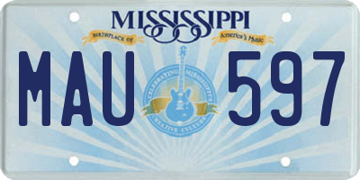 MS license plate MAU597