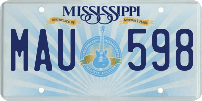 MS license plate MAU598