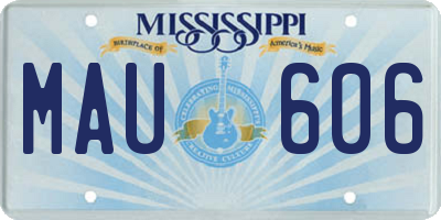 MS license plate MAU606