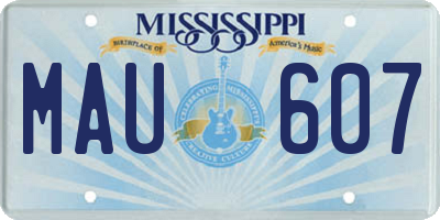 MS license plate MAU607