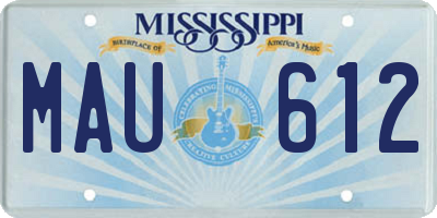MS license plate MAU612