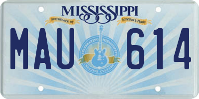 MS license plate MAU614