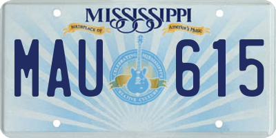 MS license plate MAU615