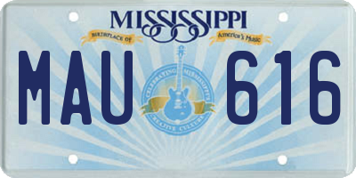 MS license plate MAU616