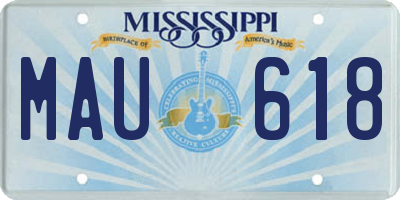 MS license plate MAU618