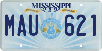 MS license plate MAU621