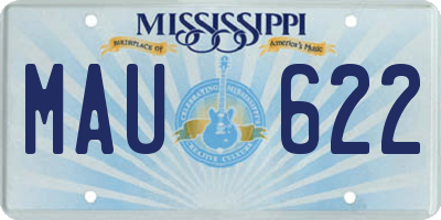 MS license plate MAU622