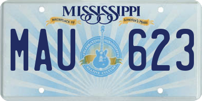MS license plate MAU623