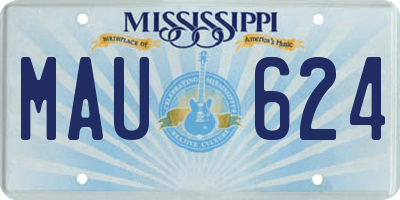 MS license plate MAU624