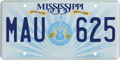 MS license plate MAU625