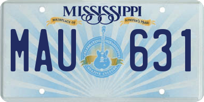 MS license plate MAU631