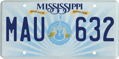 MS license plate MAU632