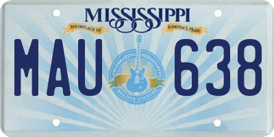 MS license plate MAU638