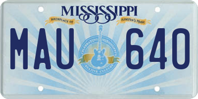 MS license plate MAU640