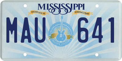 MS license plate MAU641