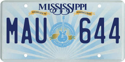 MS license plate MAU644