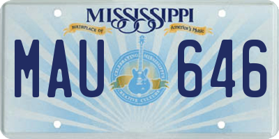 MS license plate MAU646
