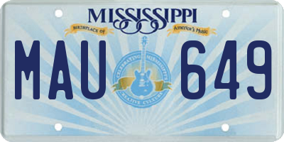 MS license plate MAU649