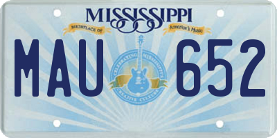 MS license plate MAU652