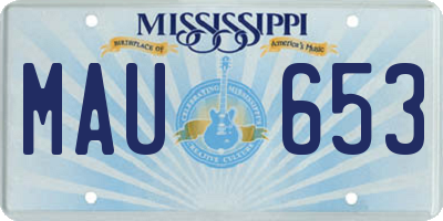 MS license plate MAU653