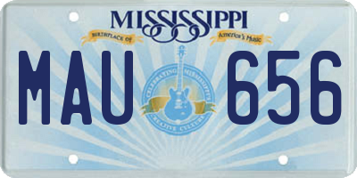 MS license plate MAU656